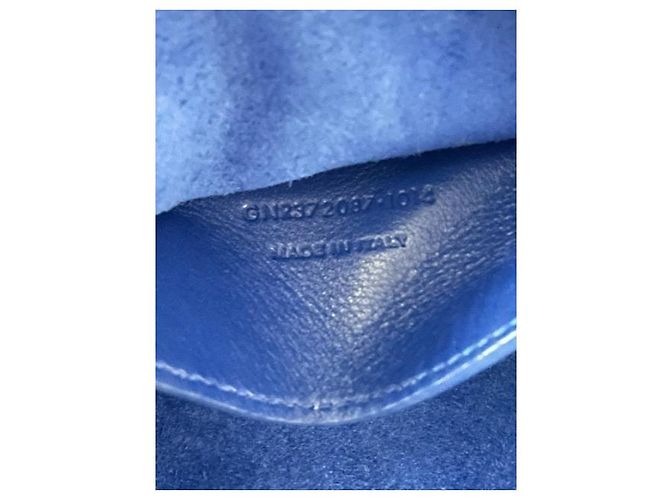 Borsa Tote Baby Monogram di Saint Laurent in pelle blu - vista 16