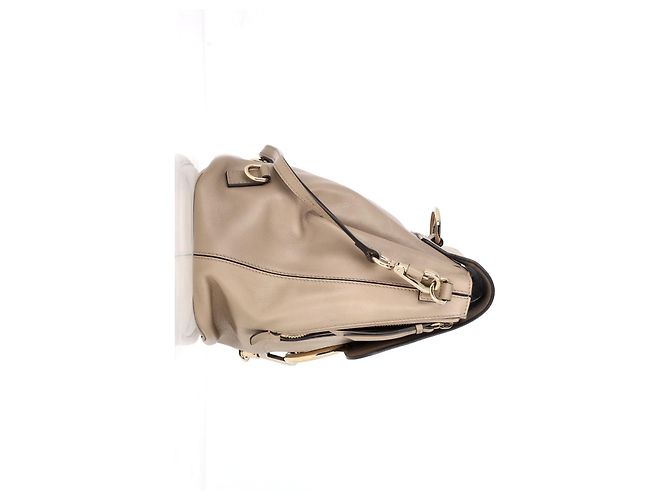 Sac à dos Chloé Faye en cuir beige et daim - vue 10