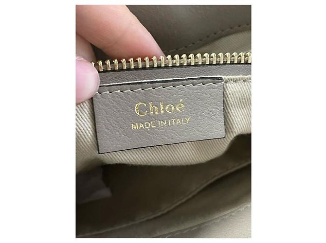 Sac à dos Chloé Faye en cuir beige et daim - vue 13