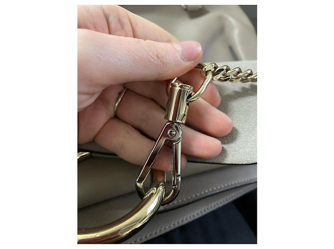 Sac à dos Chloé Faye en cuir beige et daim - vue 14