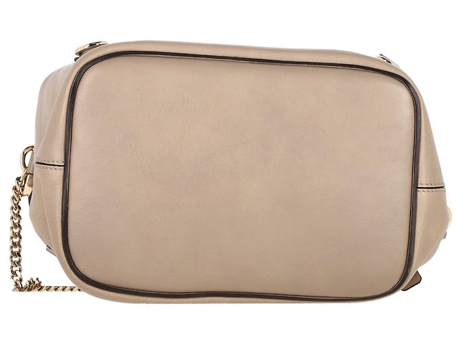 Sac à dos Chloé Faye en cuir beige et daim - vue 4