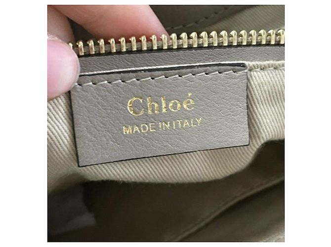 Sac à dos Chloé Faye en cuir beige et daim - vue 5