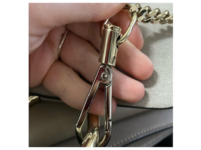 Sac à dos Chloé Faye en cuir beige et daim - vue 6