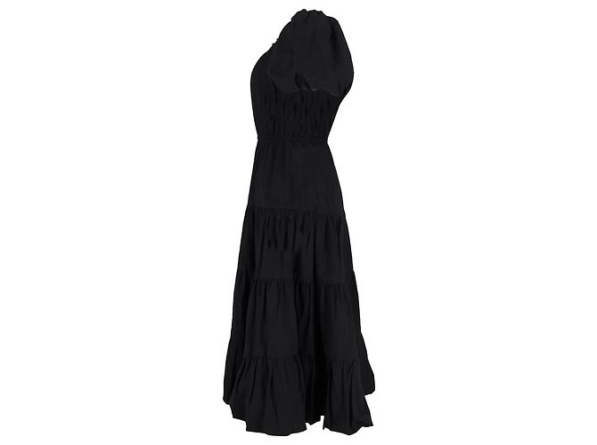 Abito midi off-the-shoulder in cotone nero della collezione Jason Wu - vista 2