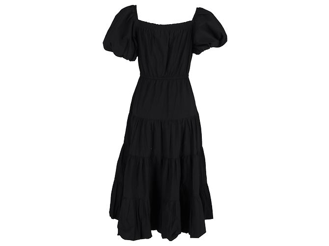 Abito midi off-the-shoulder in cotone nero della collezione Jason Wu - vista 3