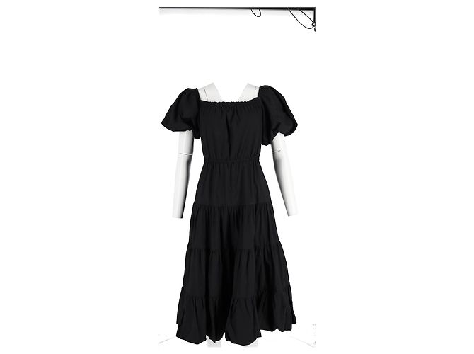 Abito midi off-the-shoulder in cotone nero della collezione Jason Wu - vista 4
