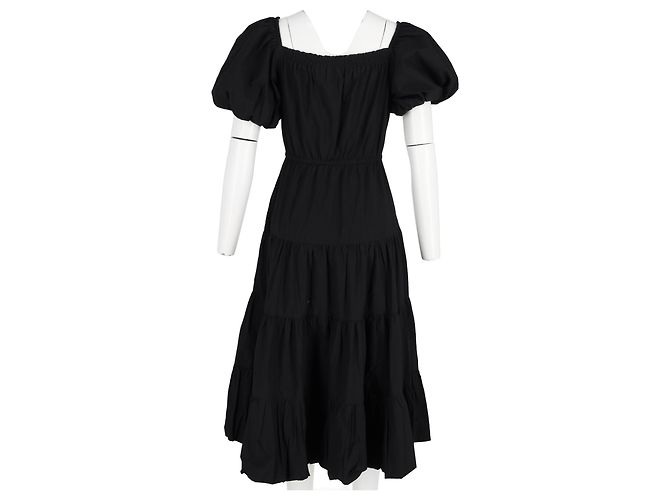 Abito midi off-the-shoulder in cotone nero della collezione Jason Wu - vista 6
