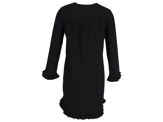 Ganni Crepe Mini Kleid aus schwarzem Polyester - Ansicht 3