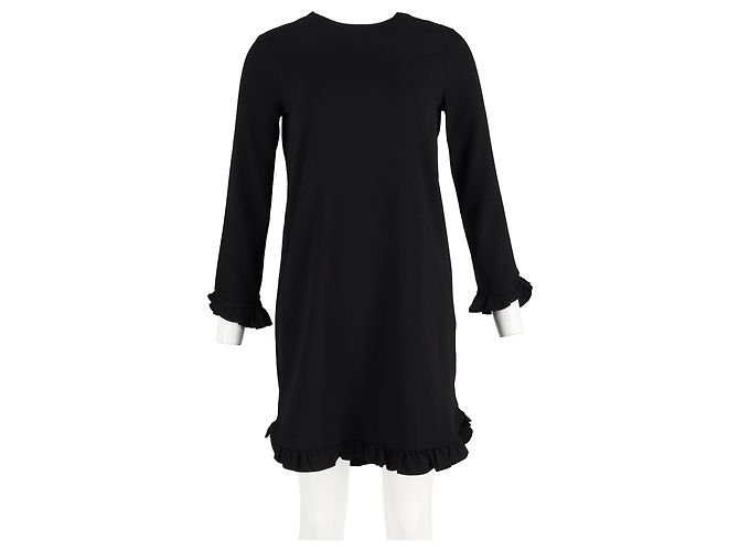 Ganni Crepe Mini Kleid aus schwarzem Polyester - Ansicht 4
