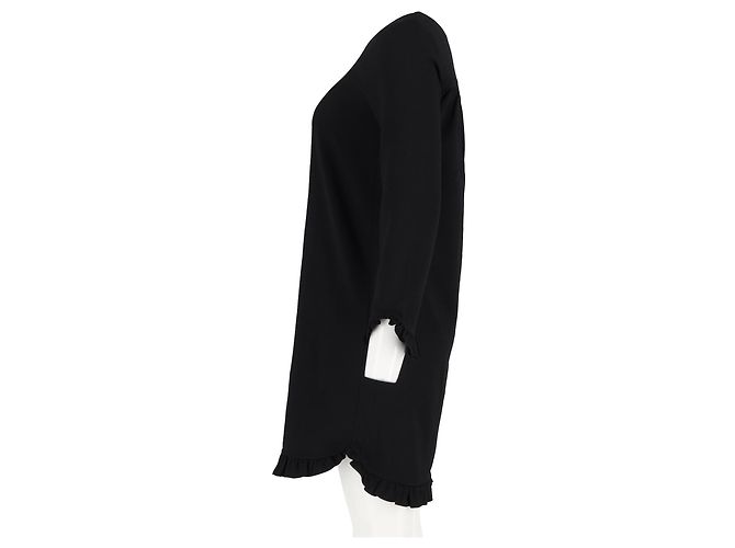 Ganni Crepe Mini Kleid aus schwarzem Polyester - Ansicht 5