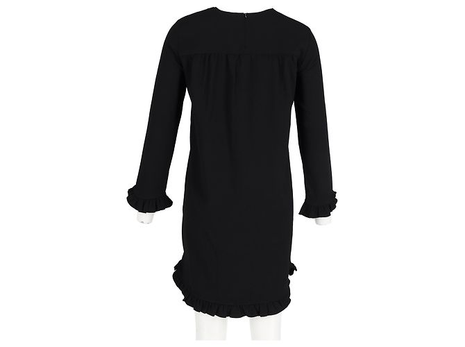 Ganni Crepe Mini Kleid aus schwarzem Polyester - Ansicht 6