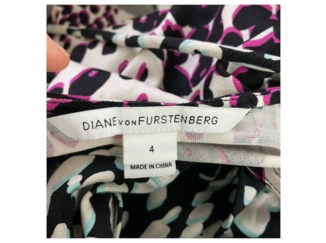 Robe mini à cordon de serrage à l'avant en soie multicolore de Diane Von Furstenberg - vue 3