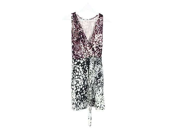 Robe mini à cordon de serrage à l'avant en soie multicolore de Diane Von Furstenberg - vue 4