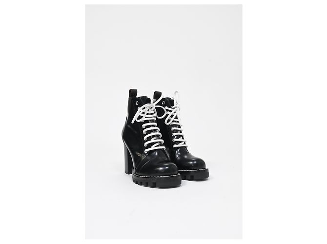 Stivali platform con zip in pelle nera Louis Vuitton Star Trail Laced Nero - vista 10