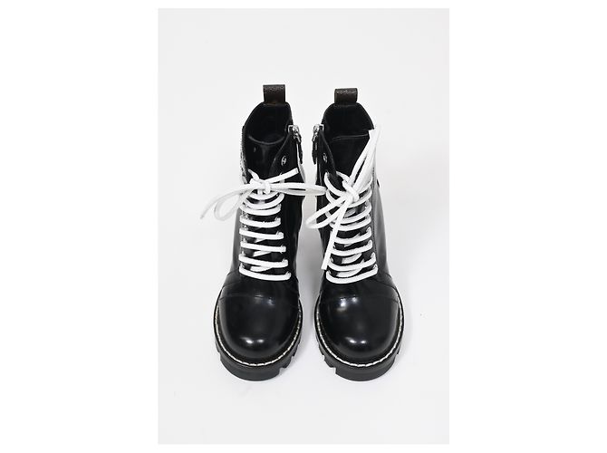 Stivali platform con zip in pelle nera Louis Vuitton Star Trail Laced Nero - vista 11