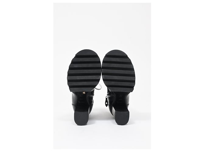 Stivali platform con zip in pelle nera Louis Vuitton Star Trail Laced Nero - vista 12