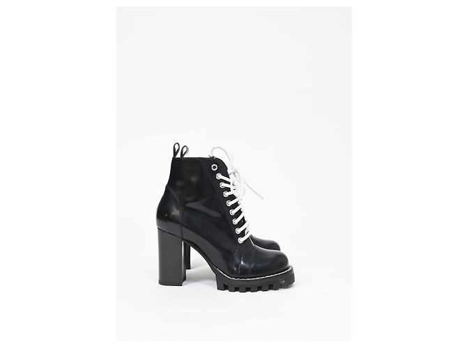 Stivali platform con zip in pelle nera Louis Vuitton Star Trail Laced Nero - vista 7