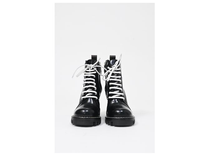 Stivali platform con zip in pelle nera Louis Vuitton Star Trail Laced Nero - vista 8