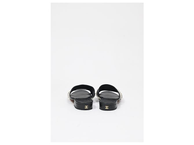 Timeless Chanel CC mocassini in pelle nera decorati con perle Nero - vista 10