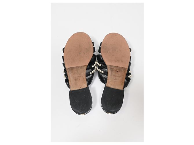 Timeless Chanel CC mocassini in pelle nera decorati con perle Nero - vista 13