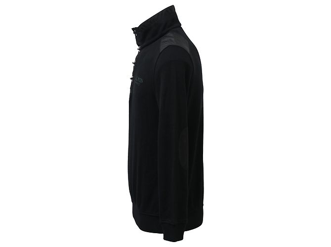 Schwarzer Wollpullover mit Balmain-Logo und verdrehten Knöpfen - Ansicht 2