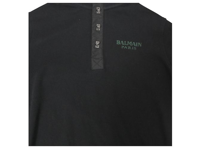 Schwarzer Wollpullover mit Balmain-Logo und verdrehten Knöpfen - Ansicht 5