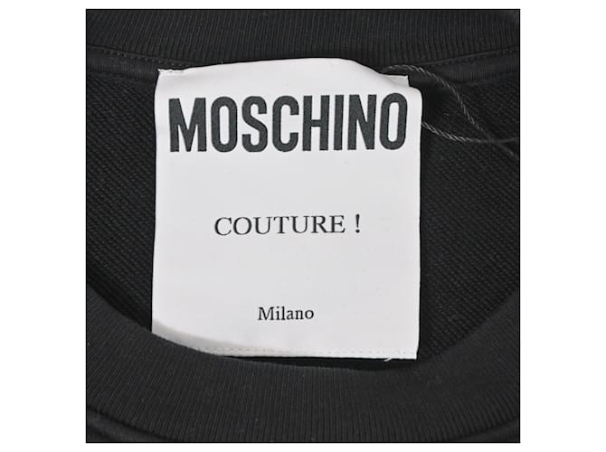 Schwarzer Baumwollpullover mit Moschino Fragezeichen-Print - Ansicht 4