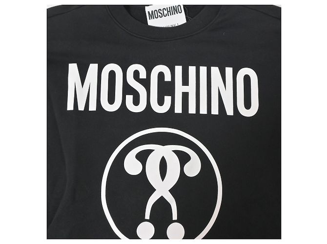 Schwarzer Baumwollpullover mit Moschino Fragezeichen-Print - Ansicht 5