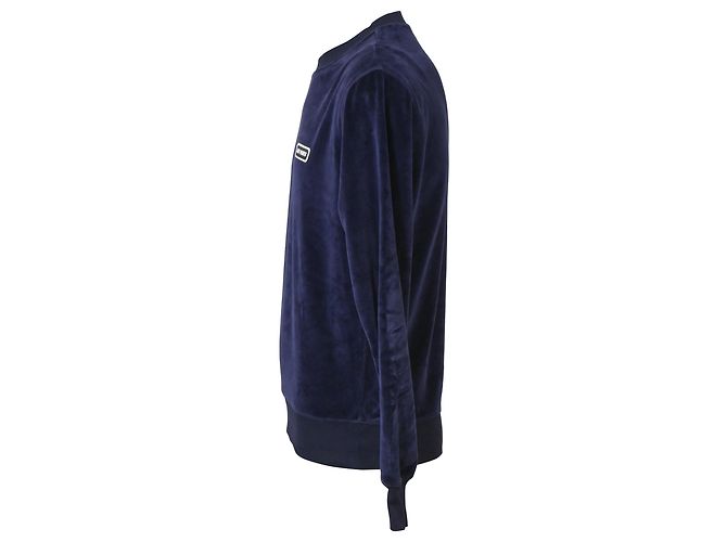 Ami Crewneck Pullover aus marineblauem Samt - Ansicht 2