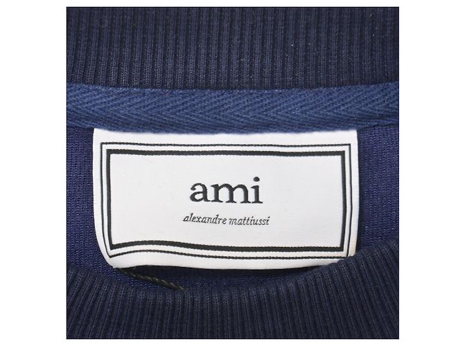 Ami Crewneck Pullover aus marineblauem Samt - Ansicht 4