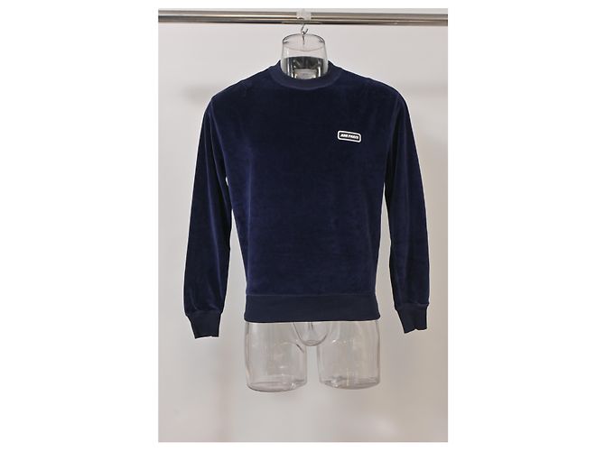Ami Crewneck Pullover aus marineblauem Samt - Ansicht 6