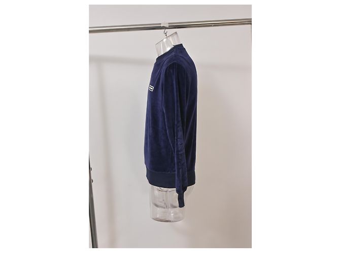 Ami Crewneck Pullover aus marineblauem Samt - Ansicht 7