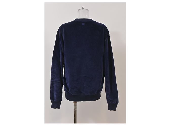 Ami Crewneck Pullover aus marineblauem Samt - Ansicht 8
