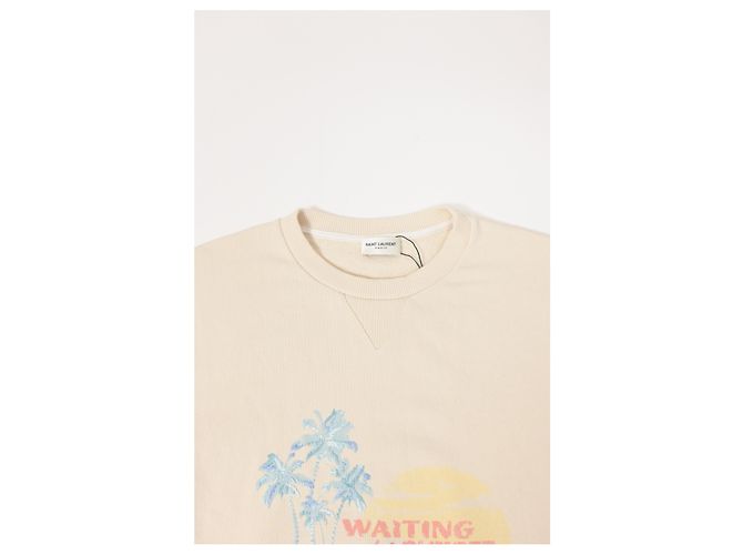 Sudadera con estampado gráfico de Saint Laurent en algodón amarillo pastel - vista 10