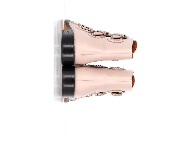 Botas de tornozelo com detalhes em fivela Givenchy em couro rosa claro - vista 11