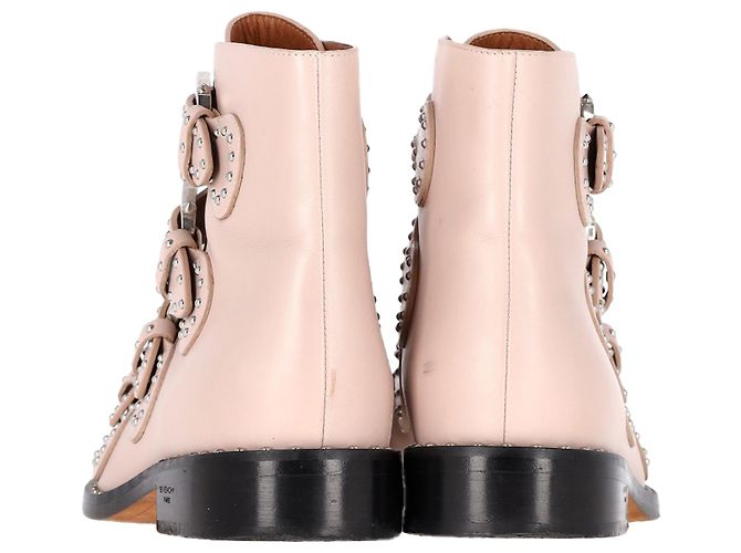 Botas de tornozelo com detalhes em fivela Givenchy em couro rosa claro - vista 5
