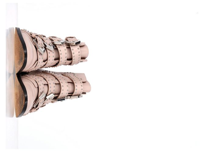Botas de tornozelo com detalhes em fivela Givenchy em couro rosa claro - vista 9