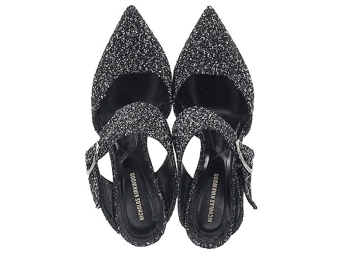Mules Bouclé Nicholas Kirkwood in tweed nero - vista 2