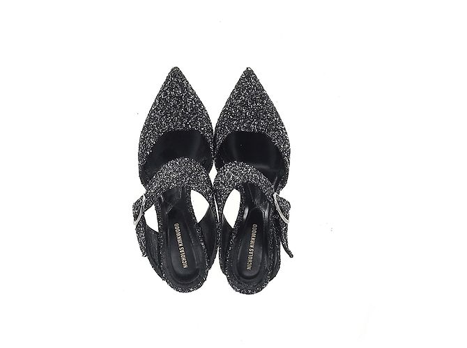 Mules Bouclé Nicholas Kirkwood in tweed nero - vista 8