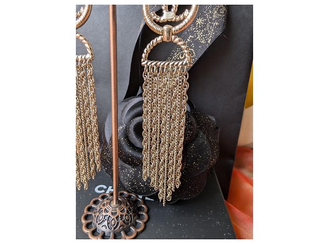 Chanel CC A16S Catena Lunga Logo GHW CocoMark Orecchini Scatola D'oro - vista 10