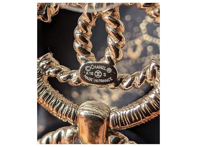 Chanel CC A16S Catena Lunga Logo GHW CocoMark Orecchini Scatola D'oro - vista 4
