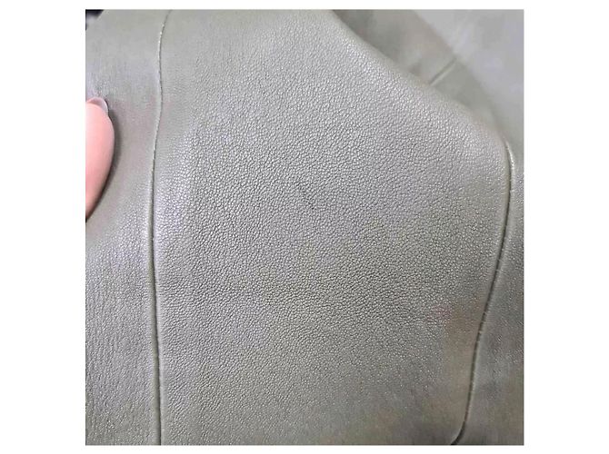 NWT Balmain Khaki Leather Slim Pants Sz.42 - view 7