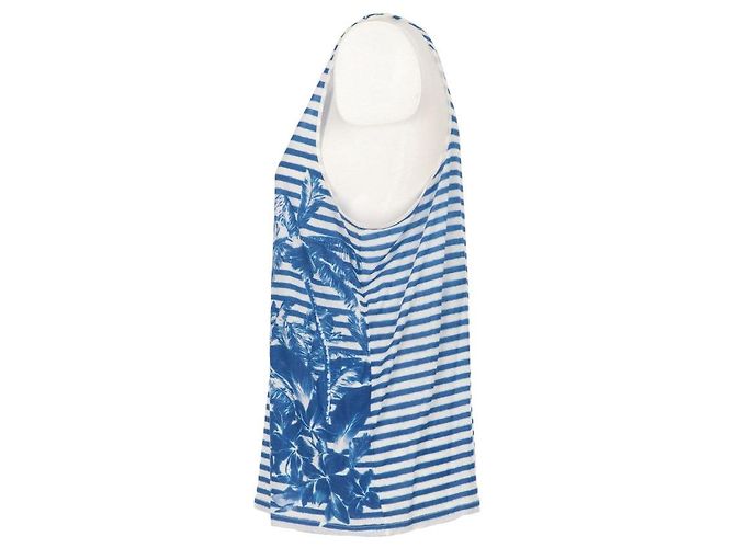 Stella Mc Cartney Top de algodón a rayas Stella McCartney - Años 2010 Blanco Azul Arena - vista 3