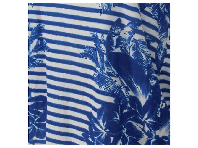 Stella Mc Cartney Top de algodón a rayas Stella McCartney - Años 2010 Blanco Azul Arena - vista 5