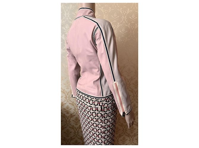 Chanel Leder Bikerjacke Größe 40IT Mehrfarben - Ansicht 15