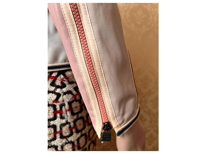 Chanel Leder Bikerjacke Größe 40IT Mehrfarben - Ansicht 16