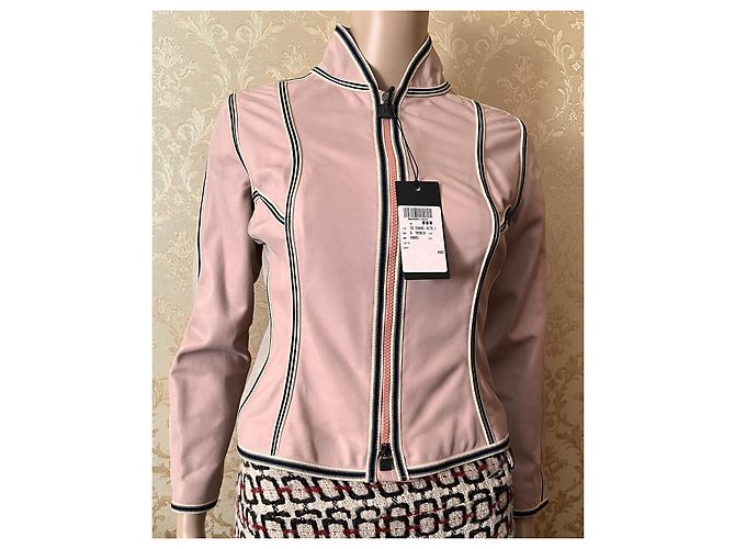 Chanel Leder Bikerjacke Größe 40IT Mehrfarben - Ansicht 2