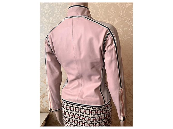 Chanel Leder Bikerjacke Größe 40IT Mehrfarben - Ansicht 3