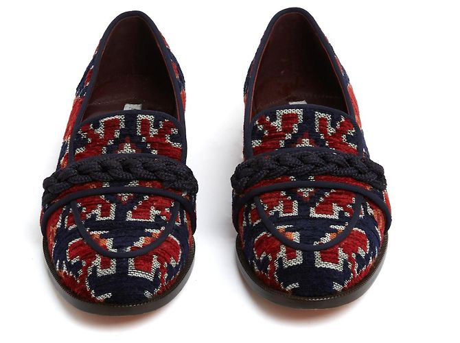 Mocassini Aquazzura EU38 Borgogna Blu Marino Martin Loafers UK5 US7.5 - vista 2