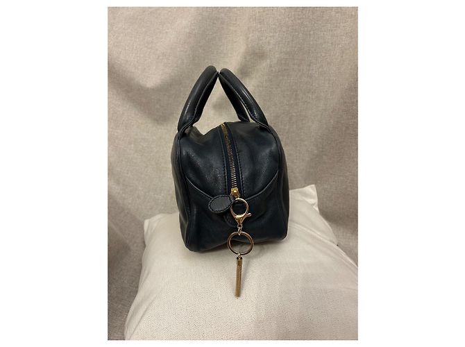 Borsa a mano Christian Dior Baby Dior in pelle blu navy - vista 10
